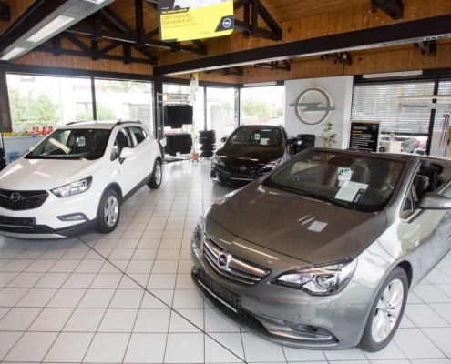 Zu sehen ist das Autohaus Frei in Ginsheim, dessen Dachs BHKW vom SenerTec Center Hessen-Süd betreut wird.